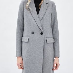 Zara - Long Grey Wool Coat